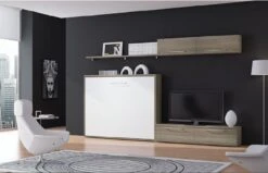 Ensemble Lit Escamotable 160x200 Cm Et Meubles De Salon Optima