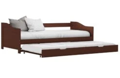 Lit Banquette 2 Couchages Pin Massif Marron Foncé Sacha 90x200 Cm