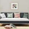 Lit Banquette Tissu Lin Gris Foncé Boni 90