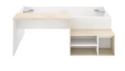 Lit Combiné Enfant - Chene Naturel Et Blanc - 90x190 Cm - KRIC