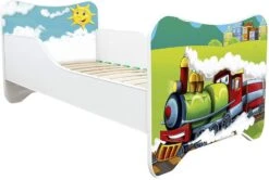 Lit Enfant Avec Sommier Et Matelas Choo Choo 70x140 Cm
