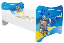 Lit Enfant Avec Sommier Et Matelas Pirate 70x140 Cm
