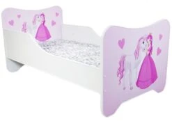 Lit Enfant Avec Sommier Et Matelas Un Monde Joyeux Princesse Et Cheval 80x160