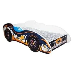 Lit Enfant F1 Bestar Bleu Et Jaune 80x160 Cm - Sommier Et Matelas Inclus