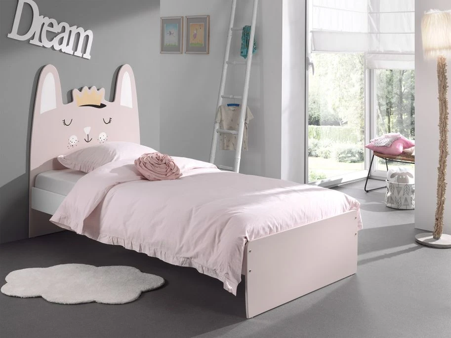 Lit Enfant Lapin Rose Musa 90x200 Cm – Image 2