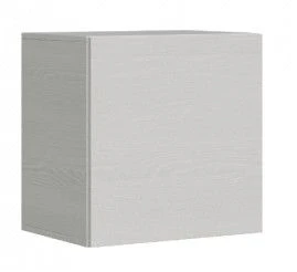 Lit Escamotable 160x190 Cm Avec 1 Colonne De Rangement 2 Meubles Hauts Bois Blanc Kanto – Image 7