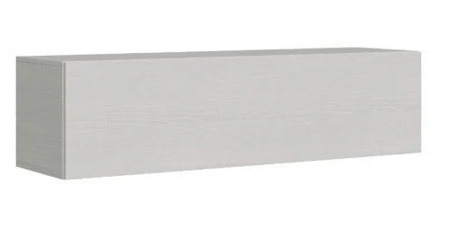 Lit Escamotable 160x190 Cm Avec 1 Colonne De Rangement 2 Meubles Hauts Bois Blanc Kanto – Image 9