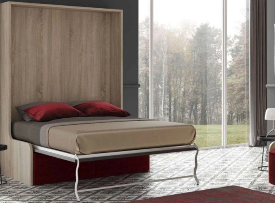 Lit Escamotable Autoporteur Vertical 90x190 Cm Avec Banquette En Tissu Kozza – Image 3