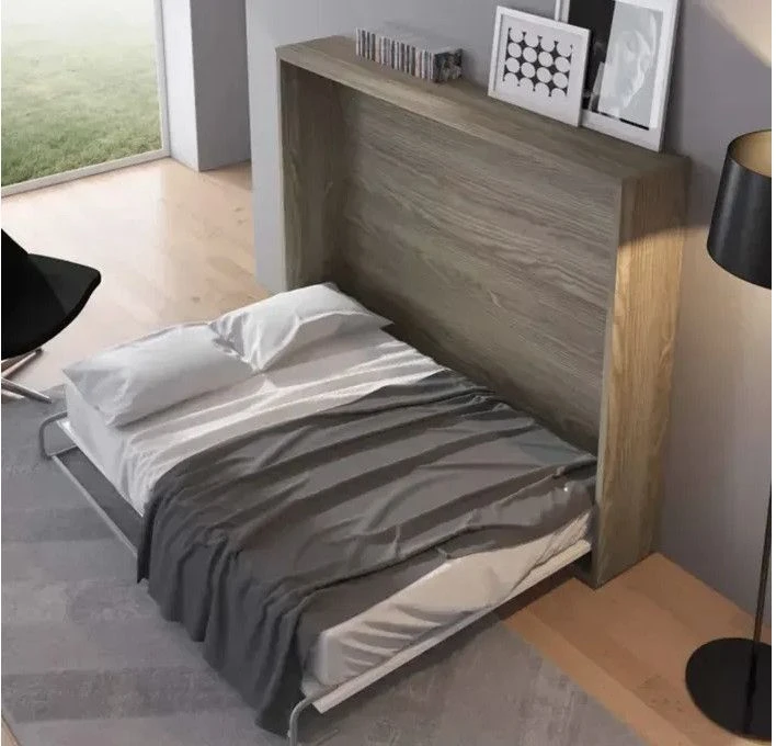 Lit Escamotable Horizontal 160x200 Cm Avec étagères Intérieures Rankar – Image 4