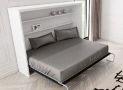 Lit Escamotable Horizontal 90x200 Cm Avec étagères Intérieures Rankar