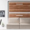 Lit Escamotable Superposé 90x190 Cm Avec Canapé En Tissu Ivano