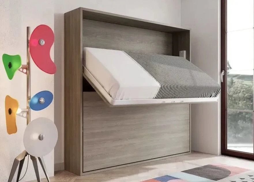 Lit Escamotable Superposé 90x190 Cm Avec Canapé En Tissu Ivano – Image 4