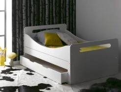 Lit évolutif Gigogne Et Tiroir Lit Bois Blanc Feroe 90x140/190 Cm