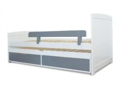 Lit Gigogne 2 Tiroirs Pin Massif Blanc Et Gris Tyson 90x190 Cm