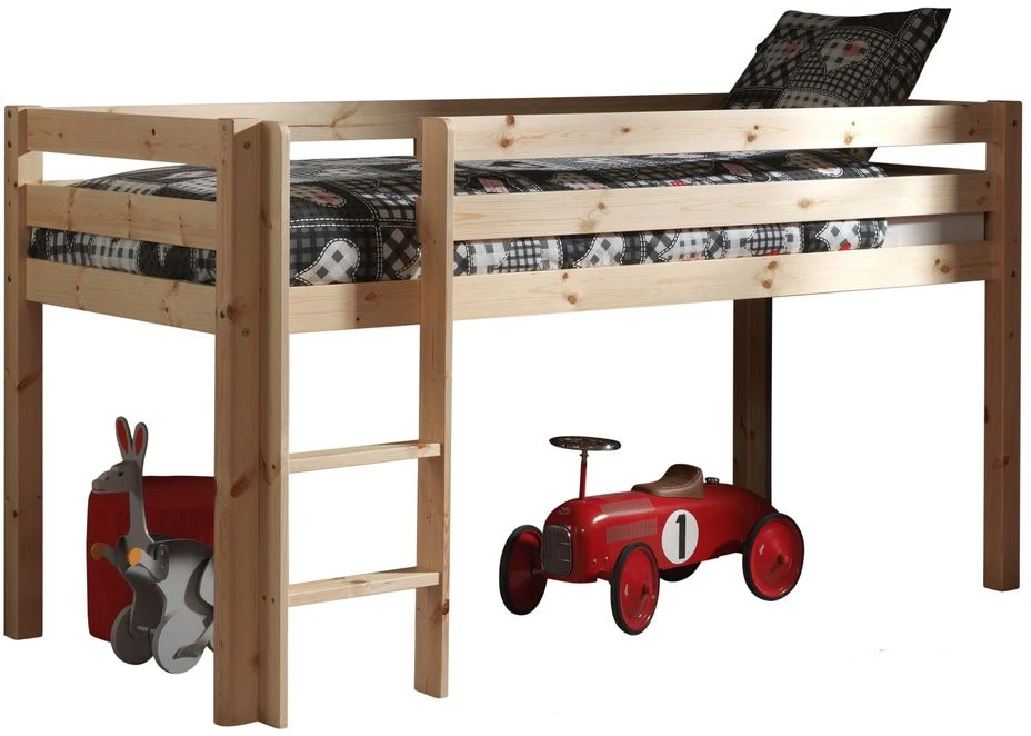 Lit Mezzanine 90x200 Cm Avec Tente Bella Pin Massif Clair Pino – Image 2