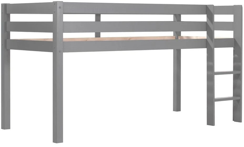 Lit Mezzanine 90x200 Cm Avec Tente Et Tunnel Princesse Pin Massif Gris Pino – Image 2
