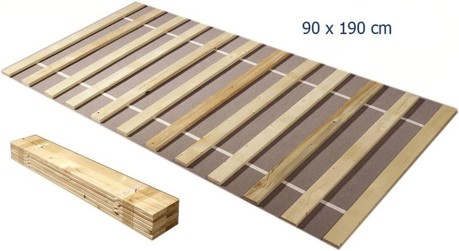 Lit Surélevé Blanc Laqué Rideau Bleu Et Rouge 90x190cm – Image 2