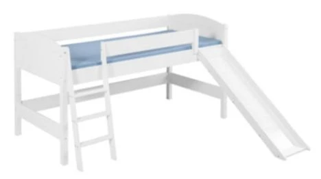 Lit Surélevé Blanc Laqué Toboggan IDA - Rideau Princesses – Image 4