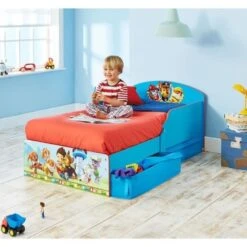 PAT PATROUILLE Lit Enfant En Bois Avec Tiroirs De Rangement 70 * 140 Cm - Worlds Apart
