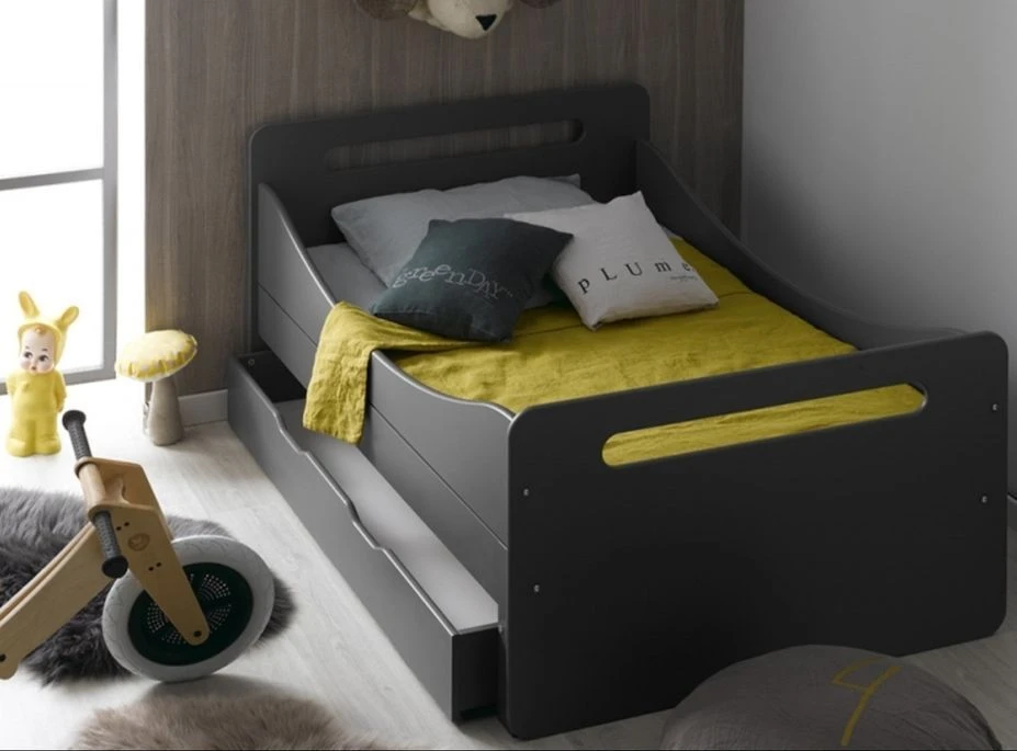 Tiroir De Lit 90x200 Cm Bois Anthracite Home Kid – Image 2