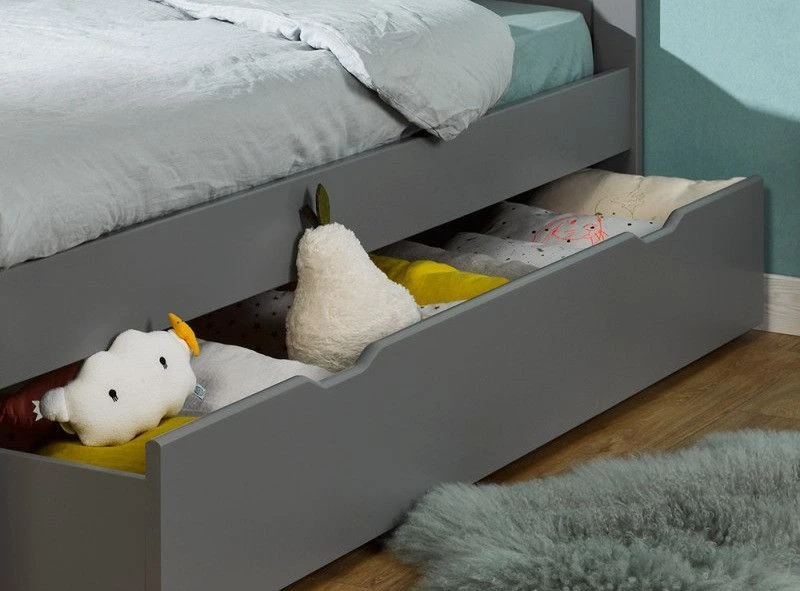 Tiroir De Lit 90x200 Cm Pin Massif Gris Melbourne – Image 6