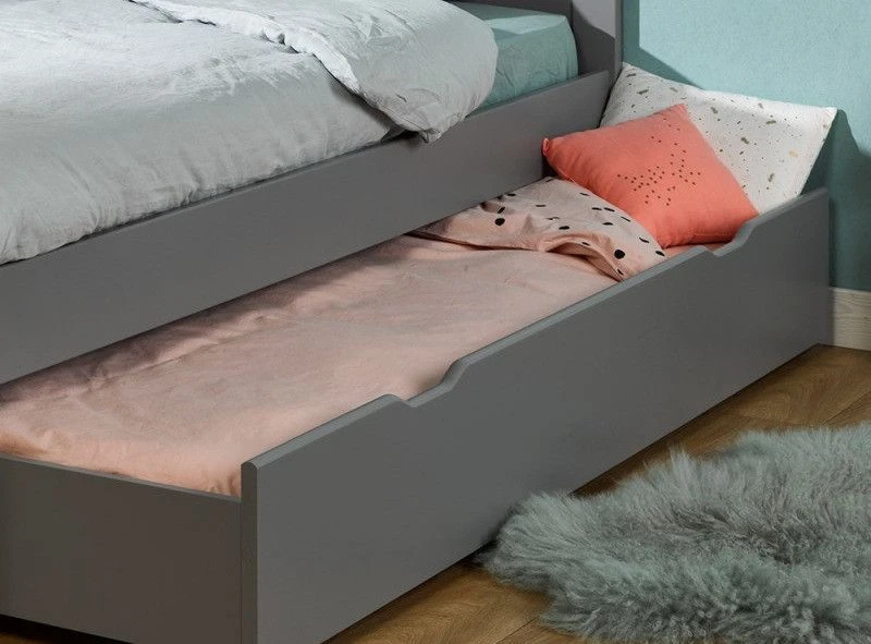 Tiroir De Lit 90x200 Cm Pin Massif Gris Melbourne – Image 7