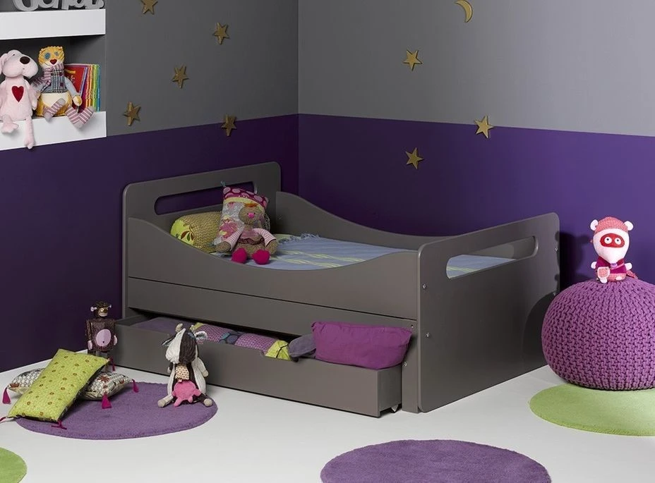 Tiroir De Lit Bois Taupe 90x190 Cm Home Kid – Image 2