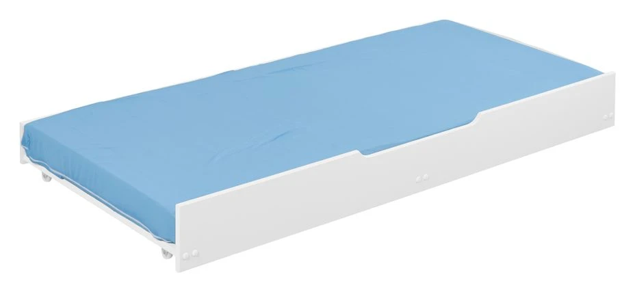 Tiroir De Lit Pin Massif Blanc Laqué 200 Cm