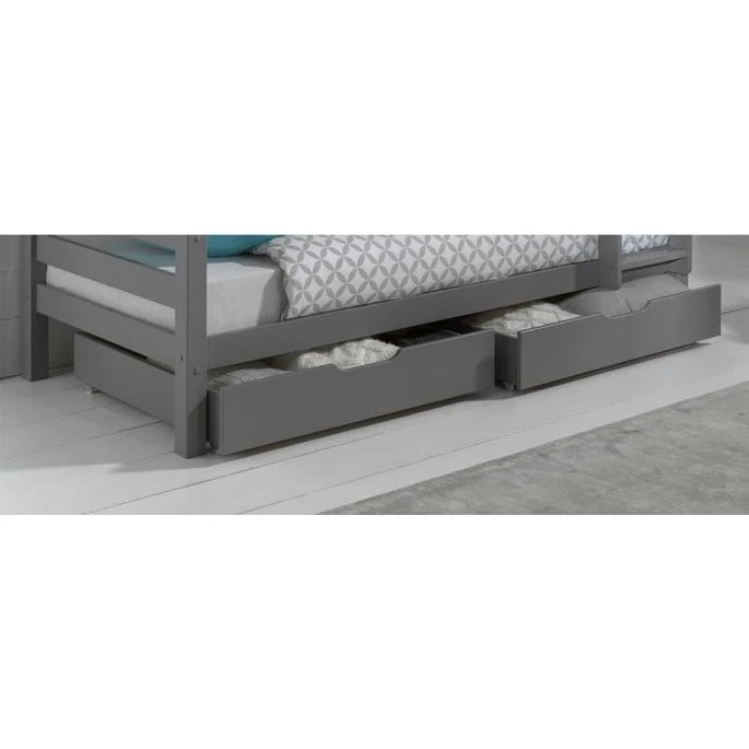 Tiroir De Lit Pin Massif Gris Pino - Lot De 2 – Image 2