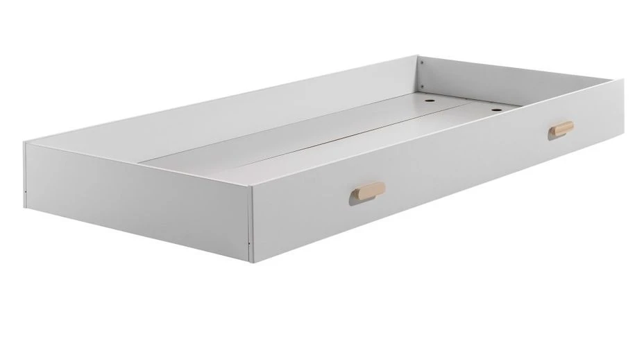 Tiroir De Lit Pin Massif Laqué Blanc Coconi 90x190 Cm