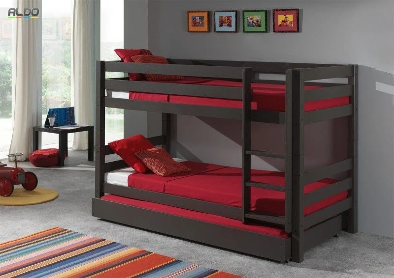 Tiroir De Lit Pin Massif Taupe Pino 90x195 Cm – Image 3