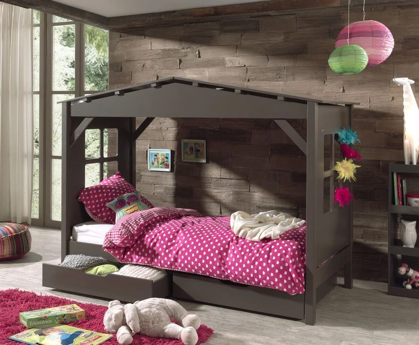 Tiroir De Lit Pin Massif Taupe Pino - Lot De 2 – Image 2