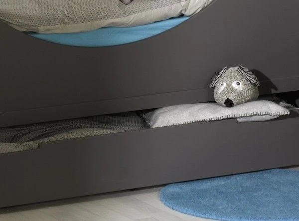 Tiroir De Lit Sur Pieds 90x200 Cm Bois Anthracite Home Kid – Image 5